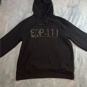 Express Black Men's Hoodie with EXP-111 Design
